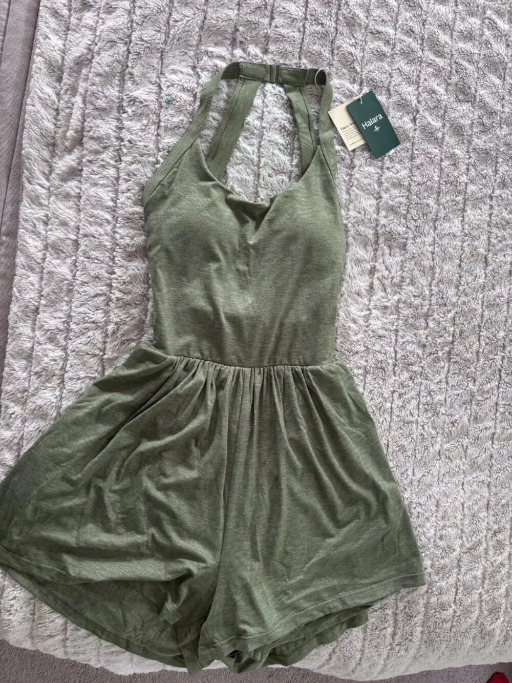 NWT Halara Padded 2-in-1 Romper with Pockets-Easy Peezy Edition